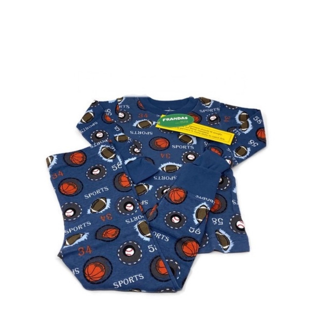 Frandas Kids Pajama Set Sports Blue Top & Bottom